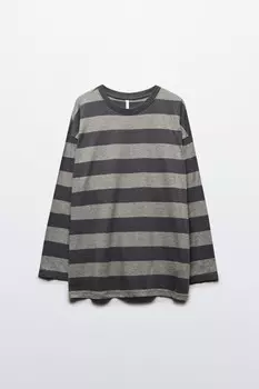 Лонгслив oversize хлопковый в полоску