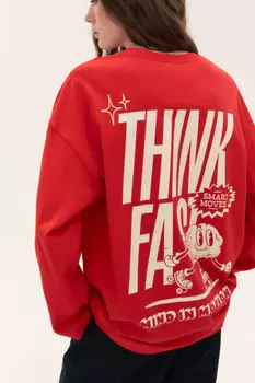 Лонгслив oversize с принтом