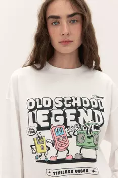 Лонгслив oversize с принтом