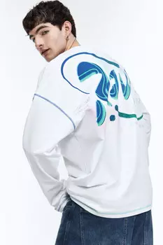 Лонгслив oversize с принтом-абстракцией