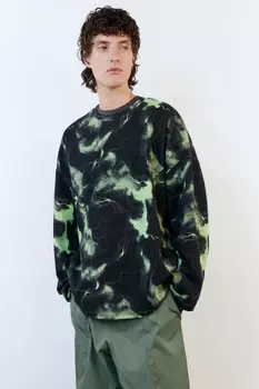 Лонгслив oversize с принтом-абстракцией