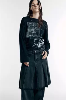 Лонгслив oversize с принтом в стиле гранж