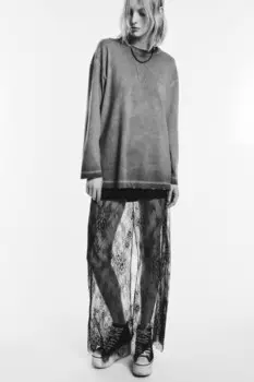 Лонгслив oversize с вареным эффектом