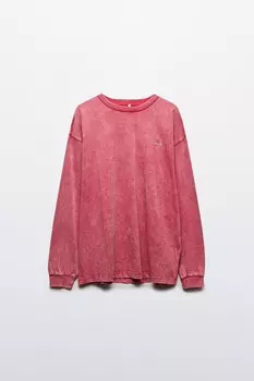 Лонгслив oversize с вареным эффектом