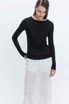 Лонгслив приталенный из тонкого трикотажа