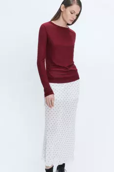 Лонгслив приталенный из тонкого трикотажа