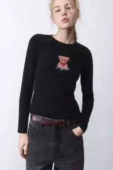 Лонгслив приталенный с принтом y2k