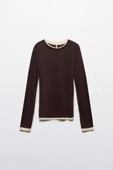 Лонгслив с имитацией второго слоя