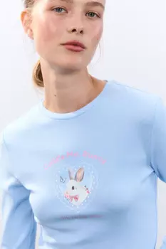 Лонгслив с принтом и бантиками