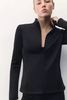 Лонгслив спортивный на молнии с утеплением