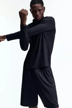 Лонгслив спортивный с воротником-стойкой на молнии