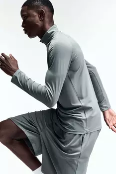 Лонгслив спортивный с воротником-стойкой на молнии