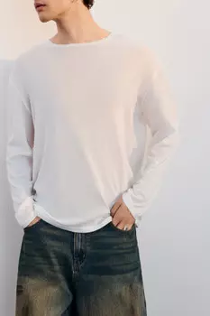 Лонгслив свободный из хлопка