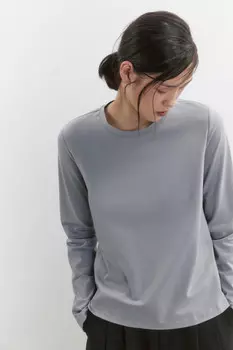 Лонгслив свободный из хлопкового трикотажа