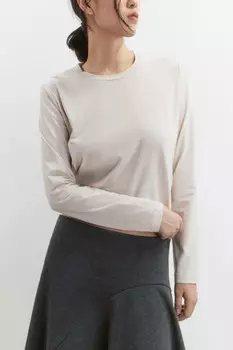 Лонгслив свободный из хлопкового трикотажа