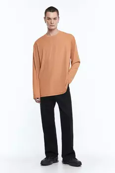 Лонгслив свободный в рубчик