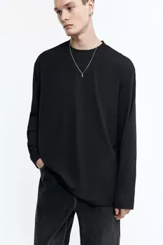 Лонгслив свободный в рубчик