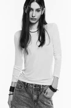 Лонгслив трикотажный из тенсела и шерсти