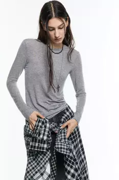 Лонгслив трикотажный из тенсела и шерсти