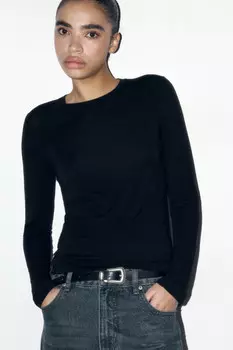 Лонгслив трикотажный из тенсела и шерсти