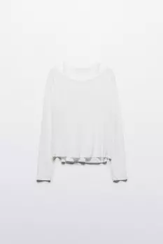 Лонгслив трикотажный с подкладкой-майкой