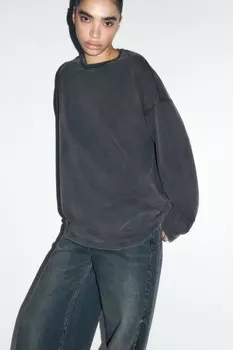 Лонгслив удлиненный с вареным эффектом