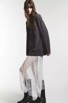 Лонгслив удлиненный трикотажный из хлопка