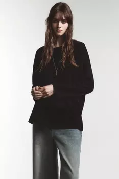 Лонгслив удлиненный трикотажный из хлопка