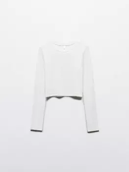 Лонгслив укороченный базовый из хлопка