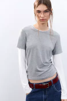 Лонгслив вискозный с двойными рукавами