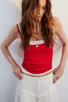 Майка ажурная на тонких бретельках