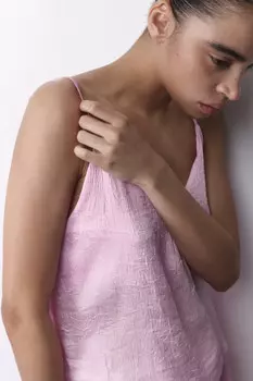 Майка домашняя атласная на бретельках