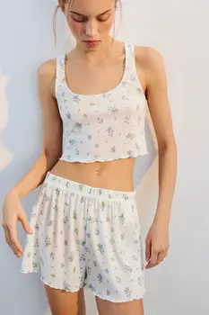 Майка домашняя облегающая в рубчик