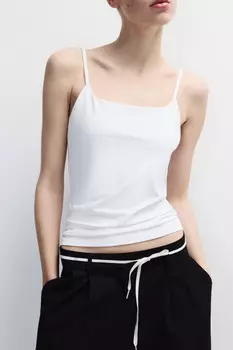 Майка гладкая на тонких бретельках