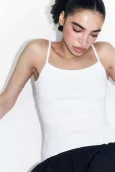 Майка гладкая на тонких бретельках