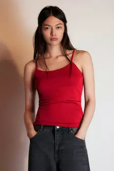 Майка гладкая на тонких бретелях