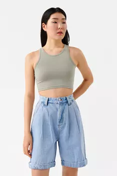 Майка хлопковая укороченная