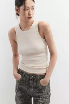 Майка RIBTOP в рубчик на широких бретелях