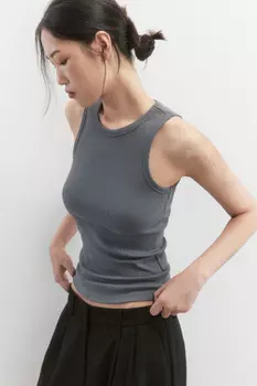 Майка RIBTOP в рубчик на широких бретелях