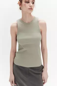 Майка RIBTOP в рубчик на широких бретелях