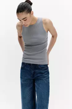 Майка RIBTOP в рубчик на широких бретелях