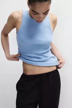 Майка RIBTOP в рубчик на широких бретелях