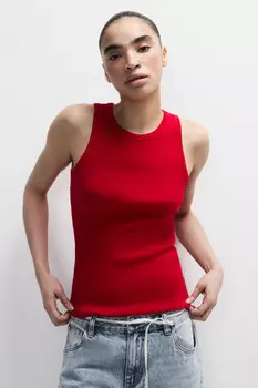 Майка RIBTOP в рубчик на широких бретелях