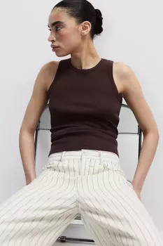 Майка RIBTOP в рубчик на широких бретелях