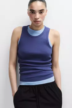 Майка RIBTOP в рубчик на широких бретелях