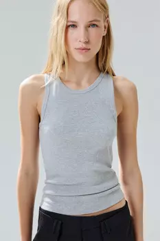 Майка RIBTOP в рубчик на широких бретелях