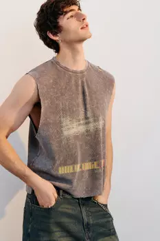 Майка рваная с обрезанными краями