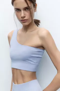 Майка спортивная бесшовная на одно плечо