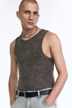 Майка свободная хлопковая с вареным эффектом