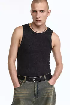 Майка свободная хлопковая с вареным эффектом